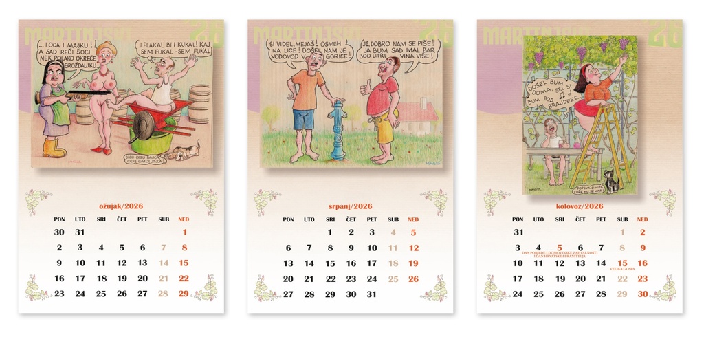 "OD MARTINJA DO MARTINJA"  13 list., dim: 23x40 cm, PVC vrećica, P/50, color kalendar