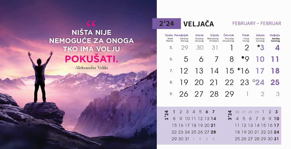 "MOTIVACIJSKI" 13 list., dim: 20,5x14,5 cm, stolni kalendar, koverta, P/50