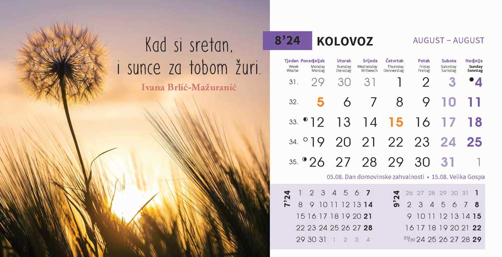 "MOTIVACIJSKI" 13 list., dim: 20,5x14,5 cm, stolni kalendar, koverta, P/50
