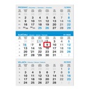 "Poslovni SIVO-PLAVI" neuvezani trodijelni kalendar, 12 lis., dim:29,5x42cm, PVC vrećica, pokazivač, P/60
