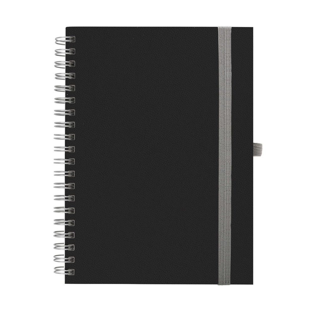 "NOTES BORGO wire" CRNI spiralni A5, dim: 14x21 cm, 192 str., P/20