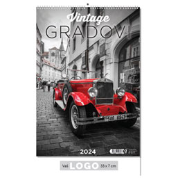 "VINTAGE GRADOVI" 13 list., dim: 33x55cm, PVC vrećica, P/40, color kalendar