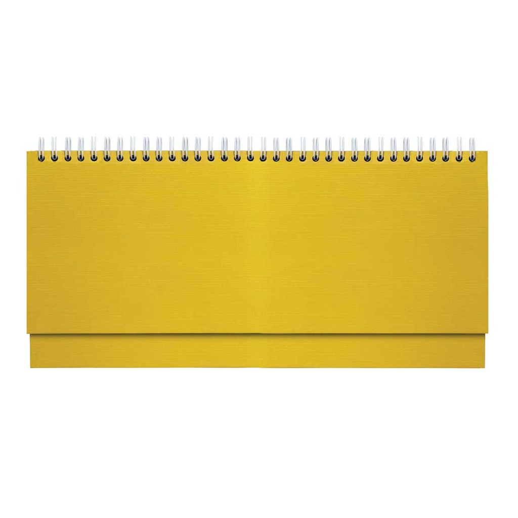DESK planner BRISTOL YELLOW, wire bound, format:30x14,5cm, 128 pages, P/50