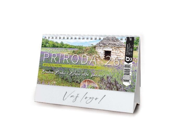 "PRIRODA" 13 sheets, format: 20,5x14,5 cm, desk calendar, envelope, P/100
