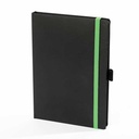 "PANTERA" notebook A5, with green elastic band, business, sewn, format:14,8x21cm, P/20