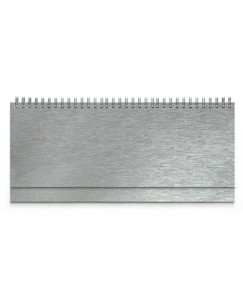 DESK planner LINAS SILVER, wire bound, format:30x14,5cm, 128 pages, P/50
