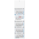 KALENDAR POSLOVNI PETERODIJELNI PLAVO/SIVI 5 - part, 80gr, format: 27,5x102 cm, spiral bound, date indicator, PVC bag, P/25