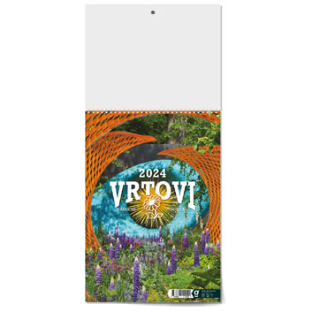 "VRTOVI" 13 list.,  dim: 24x53,5 cm, PVC vrećica, P/50, color kalendar