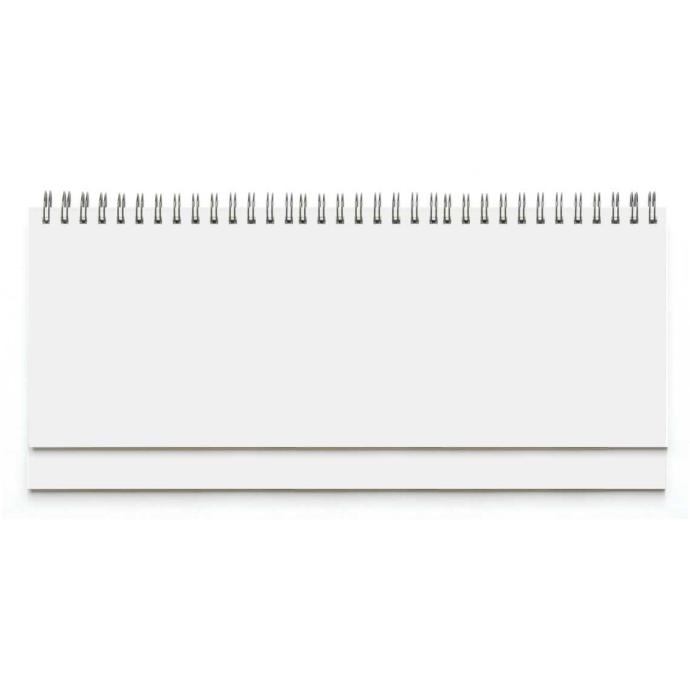 DESK planner BRISTOL WHITE, wire bound, format:30x14,5cm, 128 pages. P/50