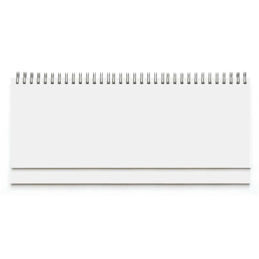 DESK planner BRISTOL WHITE, wire bound, format:30x14,5cm, 128 pages. P/50