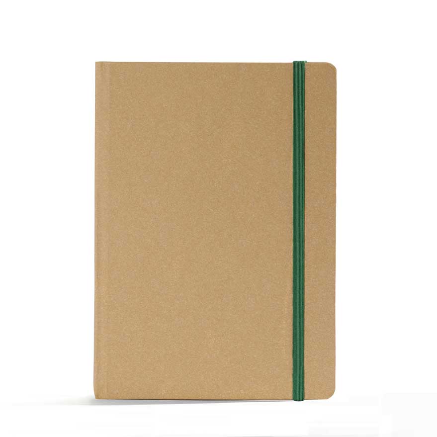 "EKO NOTES" notebook A5, with green elastic band, business, format:14,8x21cm, P/20