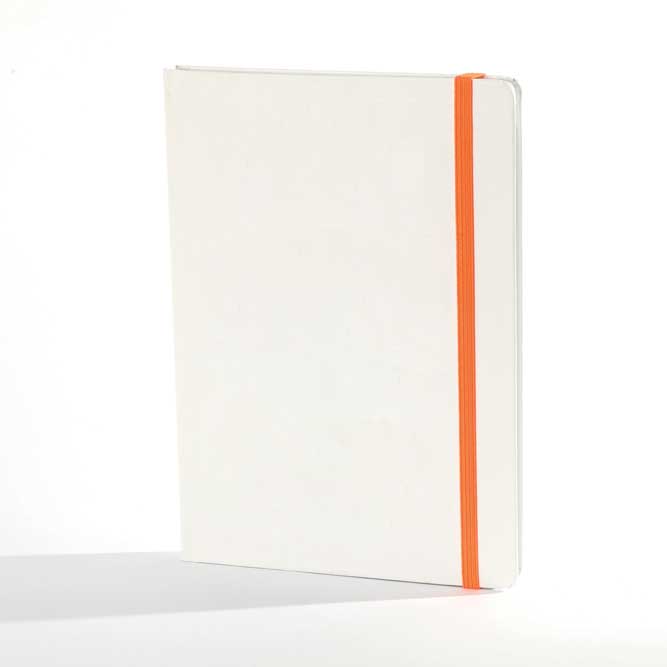 "PERLA" notebook A5, with orange elastic band, business, format:14,8x21cm, P/20