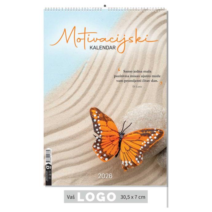 "MOTIVACIJSKI KALENDAR" 13 sheets, format: 30,5x50 cm, PVC bag, P/50, color calendar 