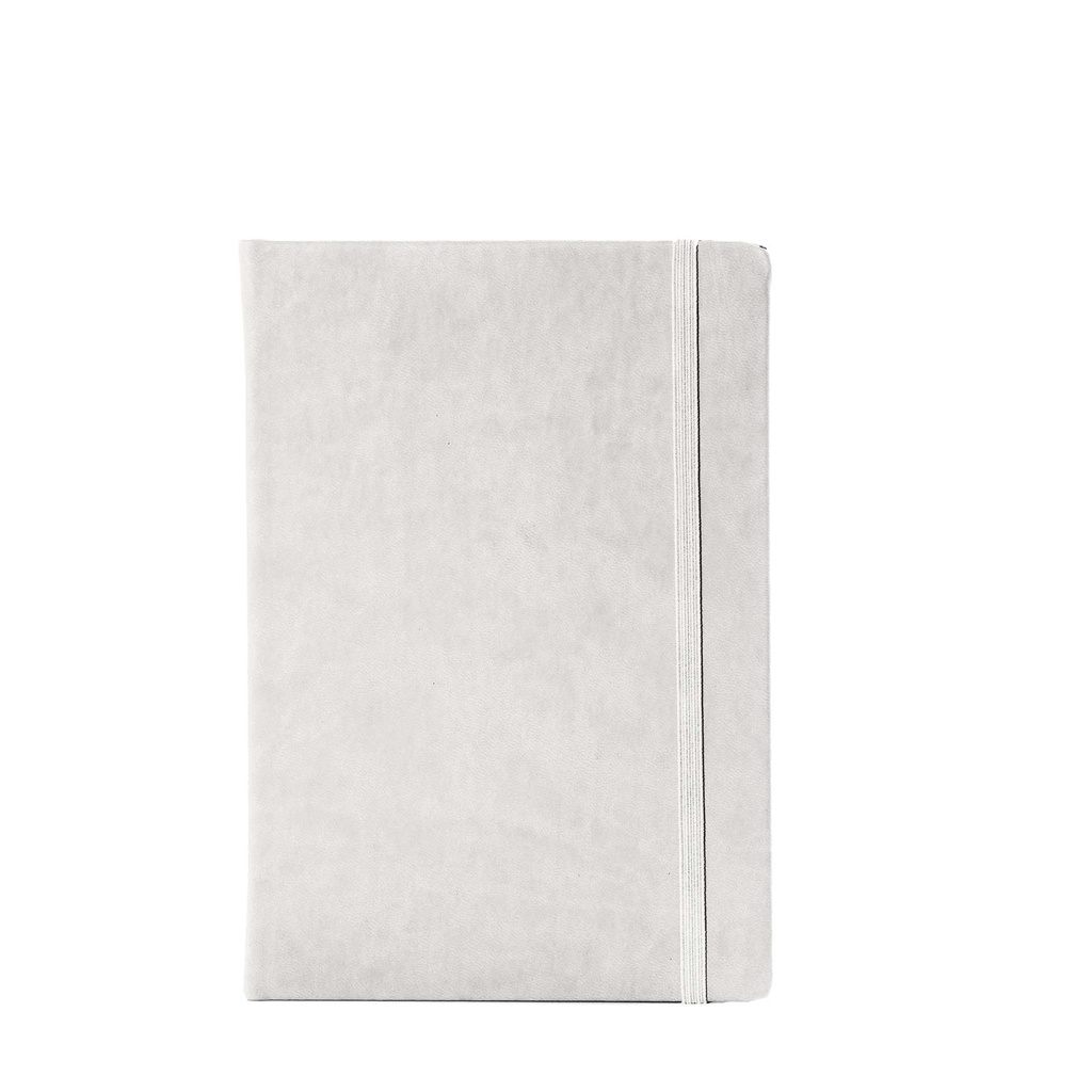 "BLOOM" WHITE notebook A5, with elastic band, format:14x21cm, P/40