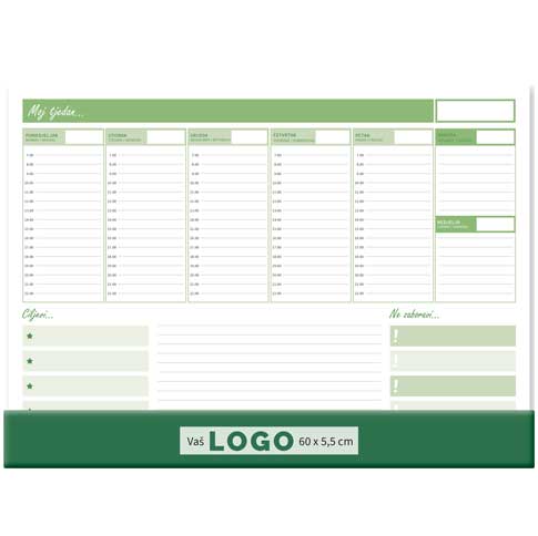 Desktop map GREEN, ruler, format:47x34cm, P/15