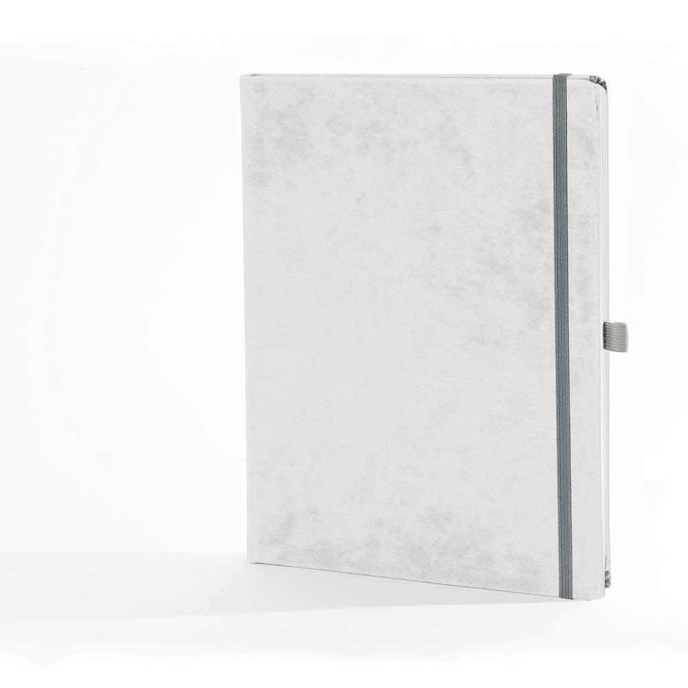 "ATENA" WHITE diary A4, format: 21x26,5cm, 192 pages, with elastic band and elastic pen loop, P/20