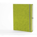 "ATENA" KIWI GREEN diary A4, format: 21x26,5cm, 192 pages, with elastic band and elastic pen loop, P/20