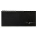 DESK planner TOKIO BLACK, wire bound, format:30x14,5cm, 128 pages, P/50