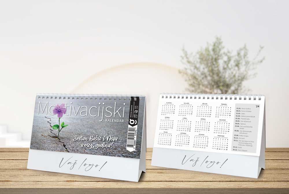 "MOTIVACIJSKI" 13 sheets, format: 20,5x14,5 cm, desk calendar, envelope, P/100