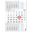"Poslovni  PLAVI S KATOLIČKIM KALENDAROM" three month calendar, 12 sheets, format: 29,5x62cm, PVC bag, date indicator, P/50 NOT BOUND