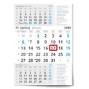 "Poslovni  PLAVI S KATOLIČKIM KALENDAROM" three month calendar, 12 sheets, format: 29,5x62cm, PVC bag, date indicator, P/50 NOT BOUND
