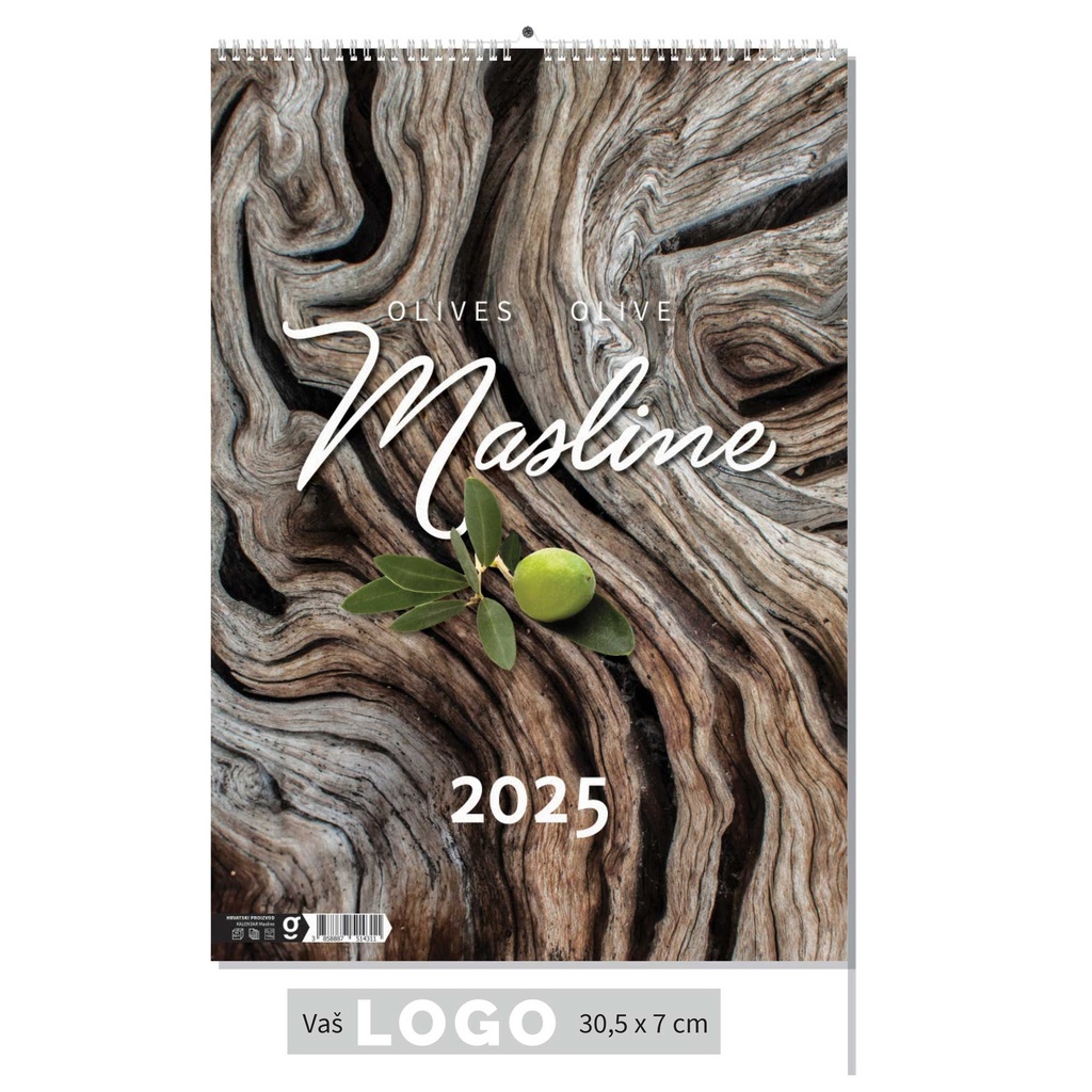 "MASLINE" 13 sheets, format: 30,5x50 cm, PVC bag, P/50, color calendar
