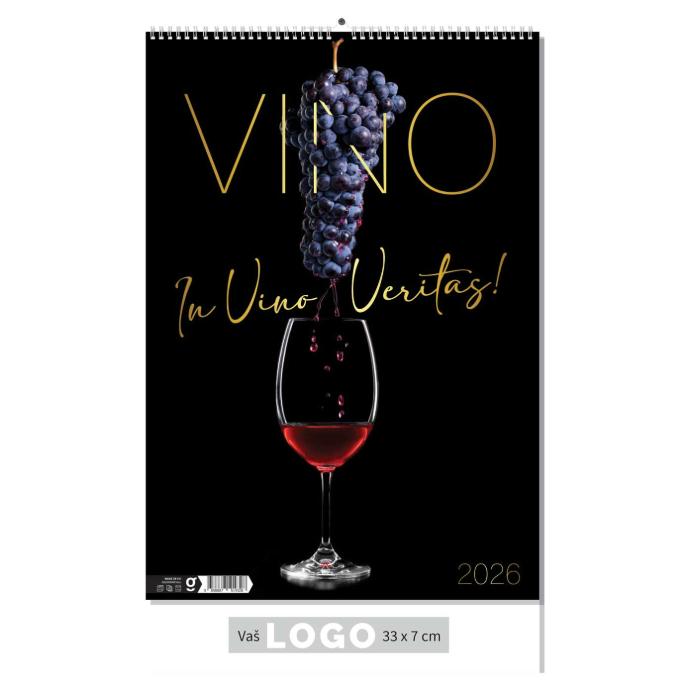 "VINO" 13 list., dim: 33x55 cm, PVC vrećica, P/40, color kalendar