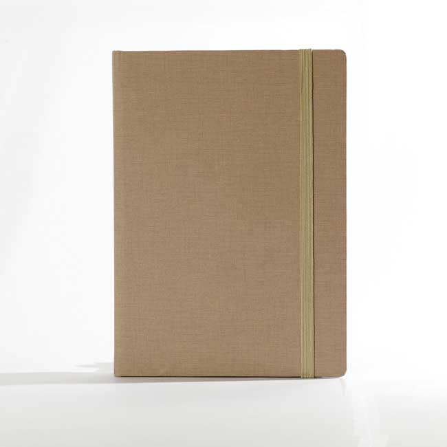 "RIO A5" BEIGE NOTEBOOK. business, format:14,8x21cm, P/20