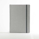"RIO A6" SILVER NOTEBOOK, business, format:11,5x15,5cm, P/40