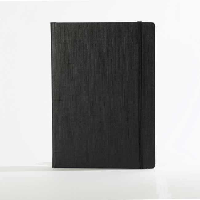 "RIO A5" BLACK NOTEBOOK, business, format:14,8x21cm, P/20