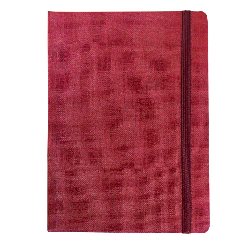 "JUTA" bordeaux notebook A5, with elastic band, format:14,8x21cm, P/20