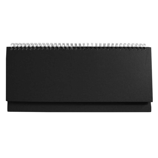 [000430] DESK planner BRISTOL BLACK, wire bound, format:30x14,5cm, 128 pages, P/50 