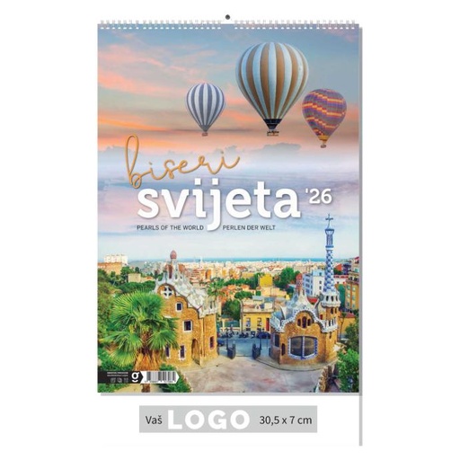 [002087] "BISERI SVIJETA" 13 list., dim: 30,5x50 cm, PVC vrećica, P/50, color kalendar