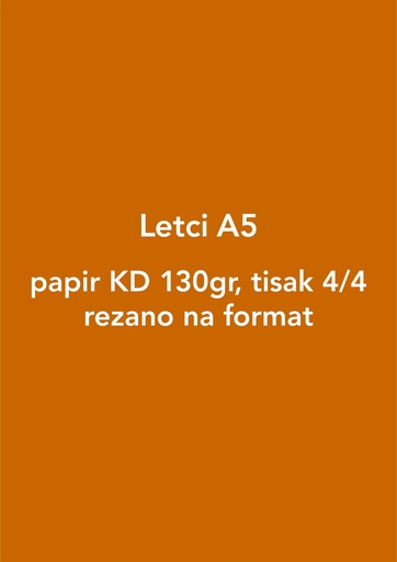 [LA505000] Letci A5, papir KD 130gr, tisak 4/4, rezano na format - 5000 kom