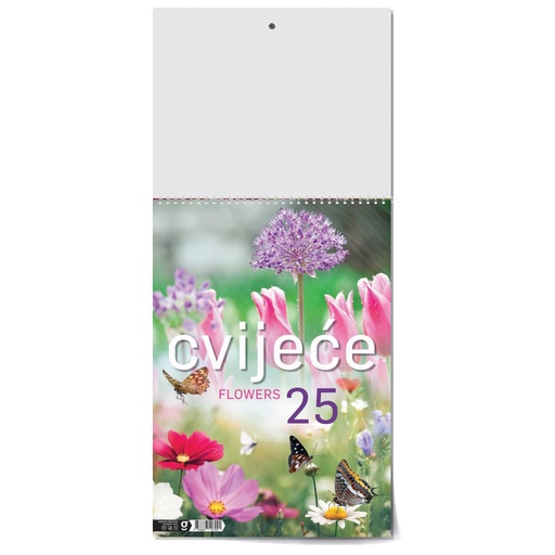 [002092] "CVIJEĆE" 13 list., dim: 24x53,5 cm, PVC vrećica, P/50, color kalendar
