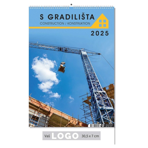 [002095] "S GRADILIŠTA" 13 list., dim: 30,5x50 cm, PVC vrećica, P/50, color kalendar