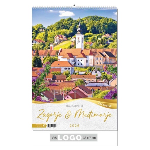 [002099] "BAJKOVITO ZAGORJE I MEĐIMURJE" 13 list., dim: 33x55 cm, PVC vrećica, P/40, color kalendar