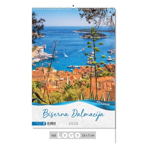 [002100] "BISERNA DALMACIJA" 13 list., dim: 33x55 cm, PVC vrećica, P/40, color kalendar