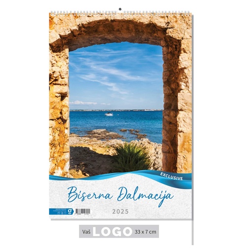 [002100] "BISERNA DALMACIJA" 13 list., dim: 33x55 cm, PVC vrećica, P/40, color kalendar