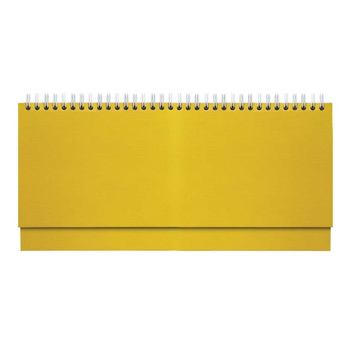 [002130] DESK planner BRISTOL YELLOW, wire bound, format:30x14,5cm, 128 pages, P/50