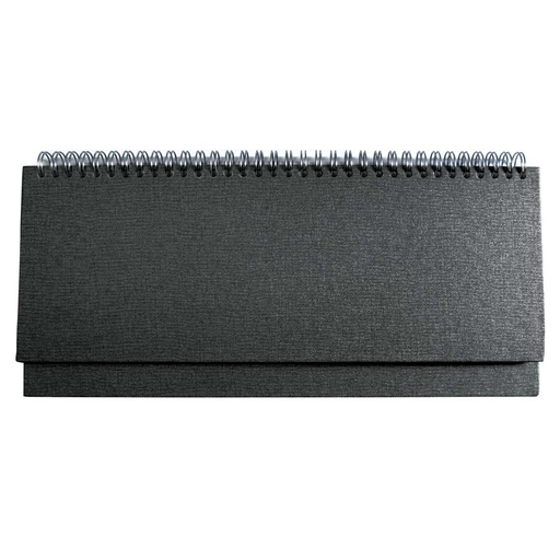[002132]  DESK planner BRISTOL ANTHRACITE, wire bound, format:30x14,5cm, 128 pages, P/50