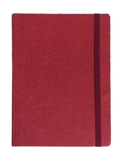 [002137] "JEANS" bordeaux notebook A5, with elastic band, format:14,8x21cm, P/20