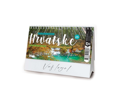 [0001269      ] "NACIONALNI PARKOVI HRVATSKE" 13 list., dim: 20,5x14,5 cm, stolni kalendar, koverta, P/100