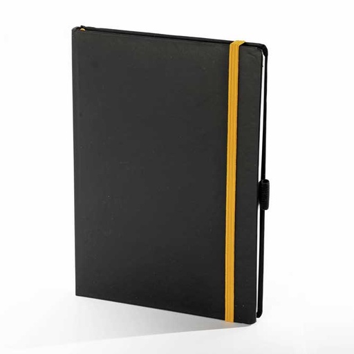 [002154] "PANTERA" notebook A5, with yellow elastic band, business, format:14,8x21cm, P/20