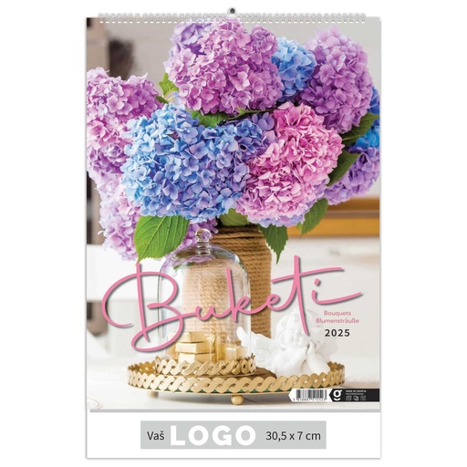 [000129] "BUKETI" 13 sheets, format: 30,5x55 cm, PVC bag, P/50, color calendar