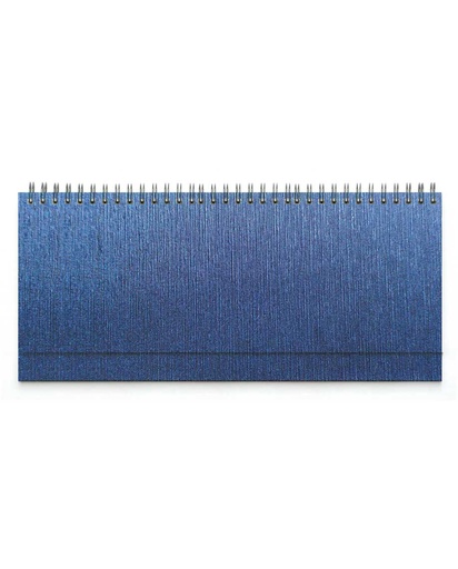 [002171] DESK planner LINAS BLUE, wire bound, format:30x14,5cm, 128 pages, P/50
