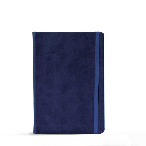 [002260] "BLOOM" dark blue notebook A5, with elastic band, format:14x21cm, P/40
