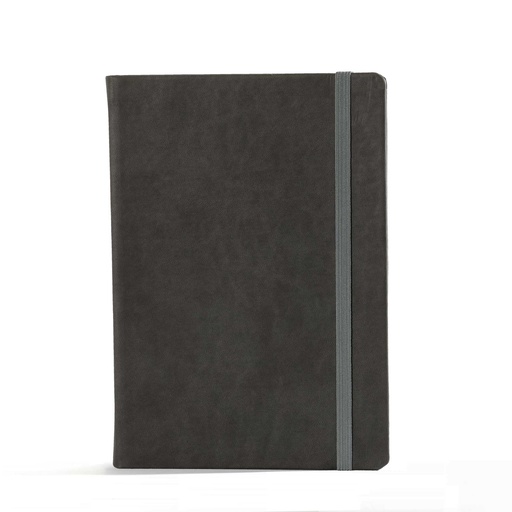 [002265] "BLOOM" dark grey notebook A5, with elastic band, format:14,8x21cm, P/20
