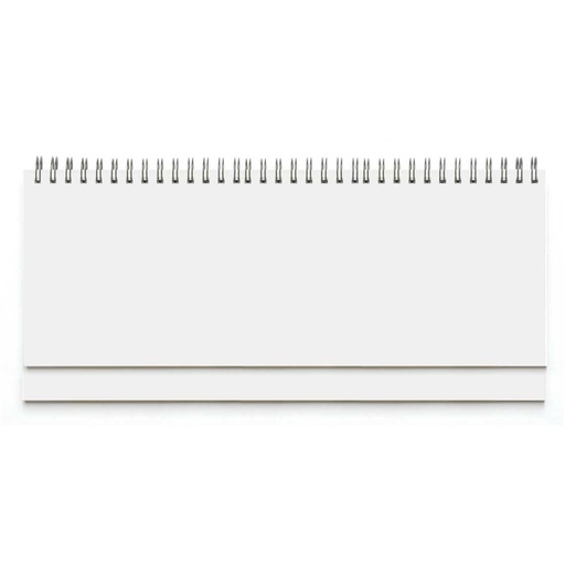 [002375] DESK planner BRISTOL WHITE, wire bound, format:30x14,5cm, 128 pages. P/50
