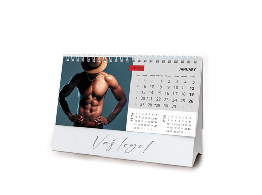 [004183] "MASCULINE" 13 sheets, format: 20,5x14,5 cm, desk calendar, envelope, P/100